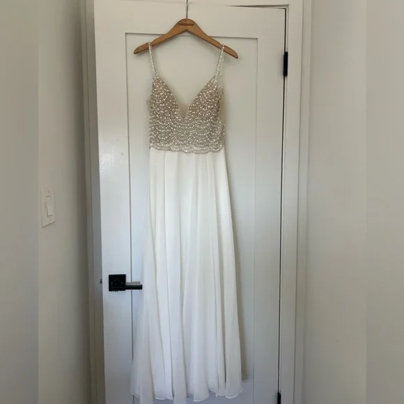 Lulus True Love White Beaded Rhinestone Maxi Dress - Picture 2 of 6